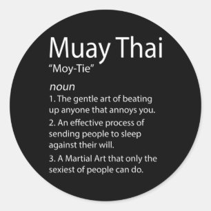 Funny Muay Thai und Thai Boxing - Muay Thai Defini Runder Aufkleber