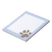 Funny Muddy Paw Print auf Blue Zickzack Notizblock (Rotiert)