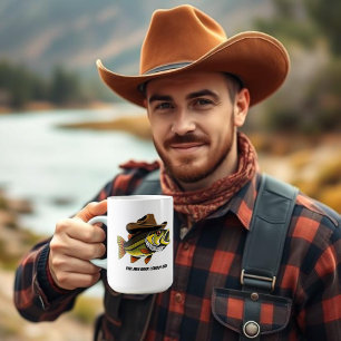 Funny Mug Bass Fish mit Cowboy Hat Kaffeetasse