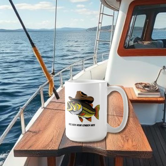 Funny Mug Bass Fish mit Cowboy Hat Kaffeetasse