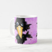 Funny Mug Crow mit Rose Kaffeetasse (Vorderseite Links)