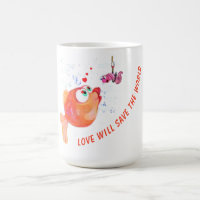 Funny Mug Fisch und Wurm - Liebe