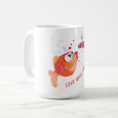 Funny Mug Fisch und Wurm - Liebe Kaffeetasse (Vorderseite Links)