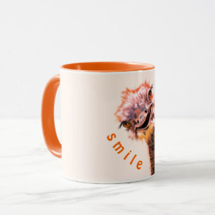 Funny Mug Geschenk Glück spielend Strauß - Lächeln Tasse