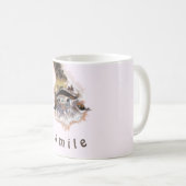 Funny Mug glücklich spielender Strauß - Lächeln Kaffeetasse (VorderseiteRechts)