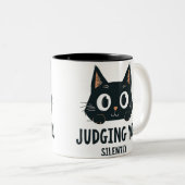 Funny mug Judgmental Cut Cat Cups Geschenk Zweifarbige Tasse (VorderseiteRechts)