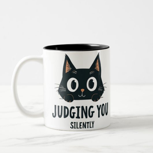 Funny mug Judgmental Cut Cat Cups Geschenk Zweifarbige Tasse (Links)