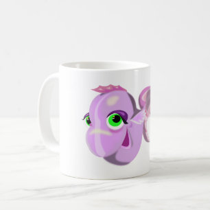 Funny Mug mit Lila Fisch mit grünen Augen Kaffeetasse