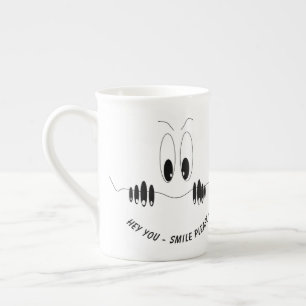 Funny Mug mit Neugier Augen - Eigener Text Porzellantasse