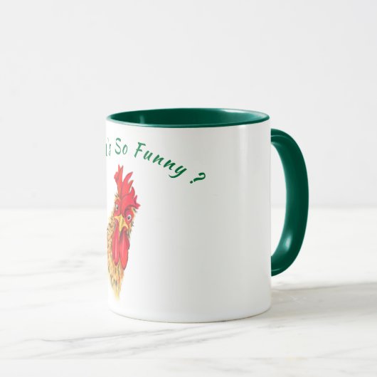 Funny Mug mit überraschendem Rooster - Benutzerdef Tasse (VorderseiteRechts)