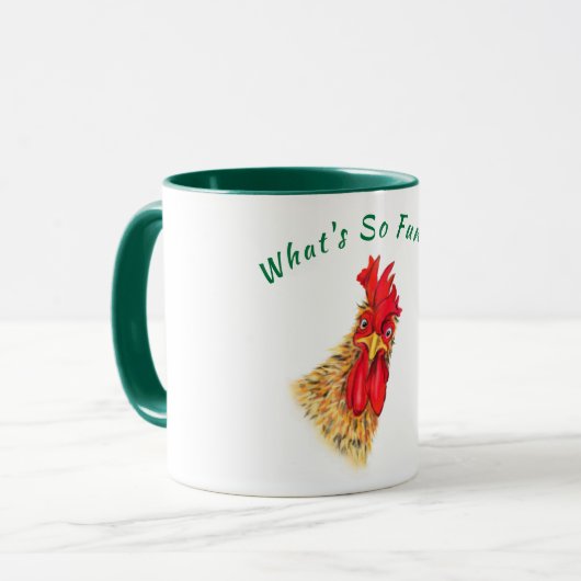 Funny Mug mit überraschendem Rooster - Benutzerdef Tasse (Vorderseite Links)