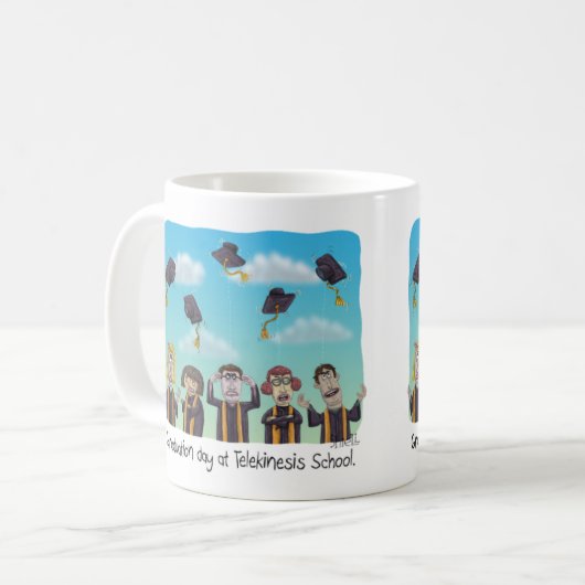 Funny Mug oder Graduates - Telekinesis School. Kaffeetasse (Vorderseite Links)