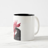 Funny Mug-Rooster, der König von Seinem Schloss Su Zweifarbige Tasse (VorderseiteRechts)