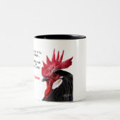 Funny Mug-Rooster, der König von Seinem Schloss Su Zweifarbige Tasse (Mittel)