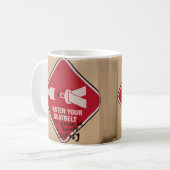 Funny Mug schnappen Sie sich Ihren Sicherheitsgurt Kaffeetasse (Vorderseite Links)