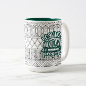 Funny Mug: Vorsicht Swing in Progress Green Zweifarbige Tasse (VorderseiteRechts)