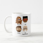 Funny mug zeigt die Evolution des Wortes angesagt Kaffeetasse (Links)