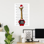 Funny Mugshot Christmas Guilty Giraffe Poster (Heimbüro)