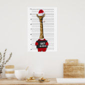 Funny Mugshot Christmas Guilty Giraffe Poster (Küche)