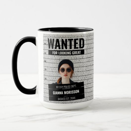 Funny Mugshot Gewollt Poster Individuelle Name & T Tasse (Links)