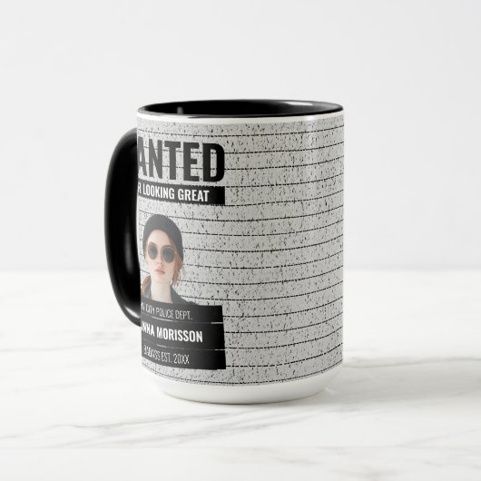 Funny Mugshot Gewollt Poster Individuelle Name & T Tasse (Vorderseite Links)