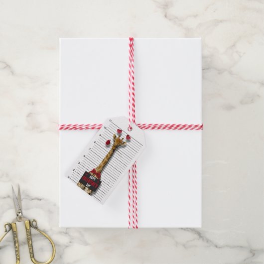 Funny Mugshot Guilty Giraffe Happy Valentine's Day Geschenkanhänger (Mit Garn)