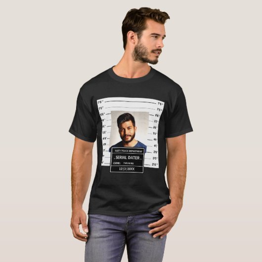 Funny Mugshot Ster T-Shirt (Vorne ganz)