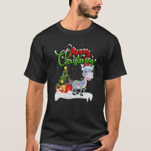 Funny Mule Animal Lover Xmas Lighting Mule Christm T-Shirt