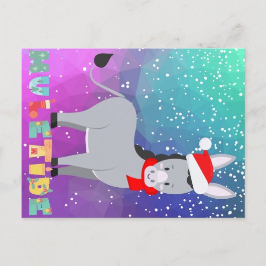 Funny Muletide Christmas Postcard Postkarte (Vorderseite)