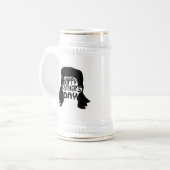 Funny Mullet Happy Vatertag Bierglas (Vorderseite Links)