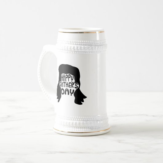 Funny Mullet Happy Vatertag Bierglas (Vorderseite Links)