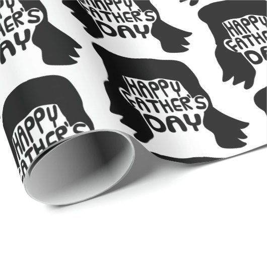 Funny Mullet Happy Vatertag Geschenkpapier (Rolleneckpunkt)