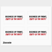 Funny Mullet Qoute, Business und Party Rechteckiger Aufkleber (Blatt)