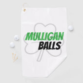 Funny Mulligan Balls Green Irish Clover Golfhandtuch (Insitu)