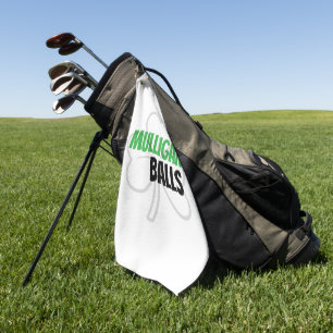 Funny Mulligan Balls Green Irish Clover Golfhandtuch
