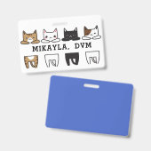 Funny Multicolor Cat Frame Abzeichen Ausweis (Vorder- & Rückseite)