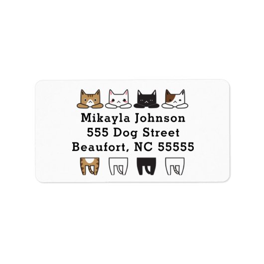 Funny Multicolor Cat Frame Adressaufkleber (Vorne)