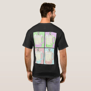 Funny multicolor zeichnend Skelett in Bierglas T-Shirt