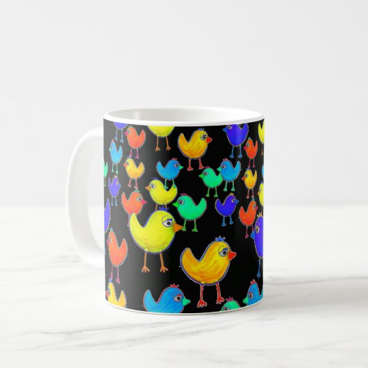 Funny Multicolored Birds Kaffeetasse (Vorderseite Links)