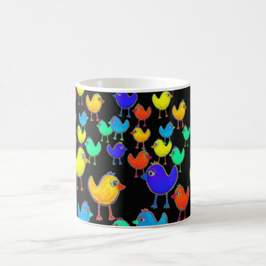 Funny Multicolored Birds Kaffeetasse (Mittel)