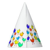Funny Multicolored Birds Partyhütchen (Rückseite)