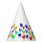 Funny Multicolored Birds Partyhütchen (Rechts)