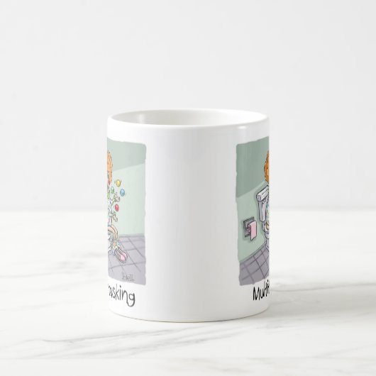 Funny Multitasking ClowCards und Geschenke Kaffeetasse (Mittel)