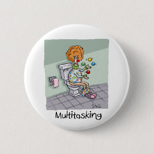 Funny Multitasking Clown Cards und Geschenke Button