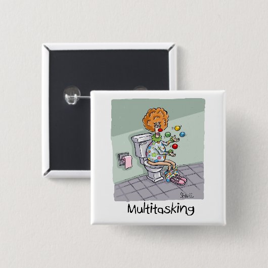 Funny Multitasking Clown Cards und Geschenke Button (Vorne & Hinten)