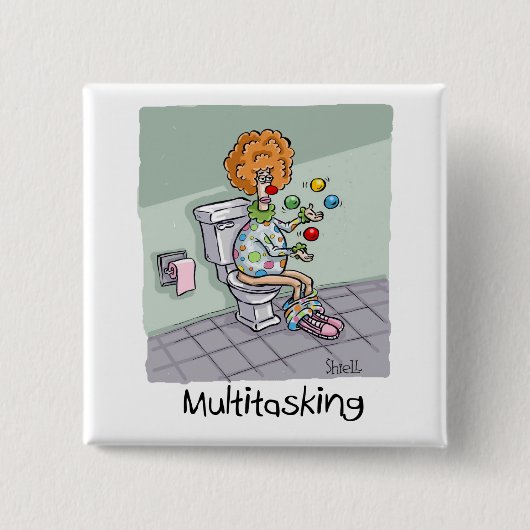 Funny Multitasking Clown Cards und Geschenke Button (Vorderseite)
