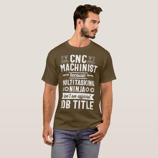 Funny Multitasking Ninja CNC Machinist Operator T-Shirt (Vorne ganz)