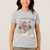 Funny Multitasking Octopus | Büro Humor Cartoon Tri-Blend Shirt (Vorderseite)