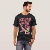 Funny Multitasking Woman Occupied Yoga Reading Gym T-Shirt (Vorne ganz)
