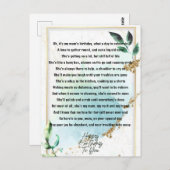 Funny Mum Birthday Gedicht Postkarte (Vorne/Hinten)